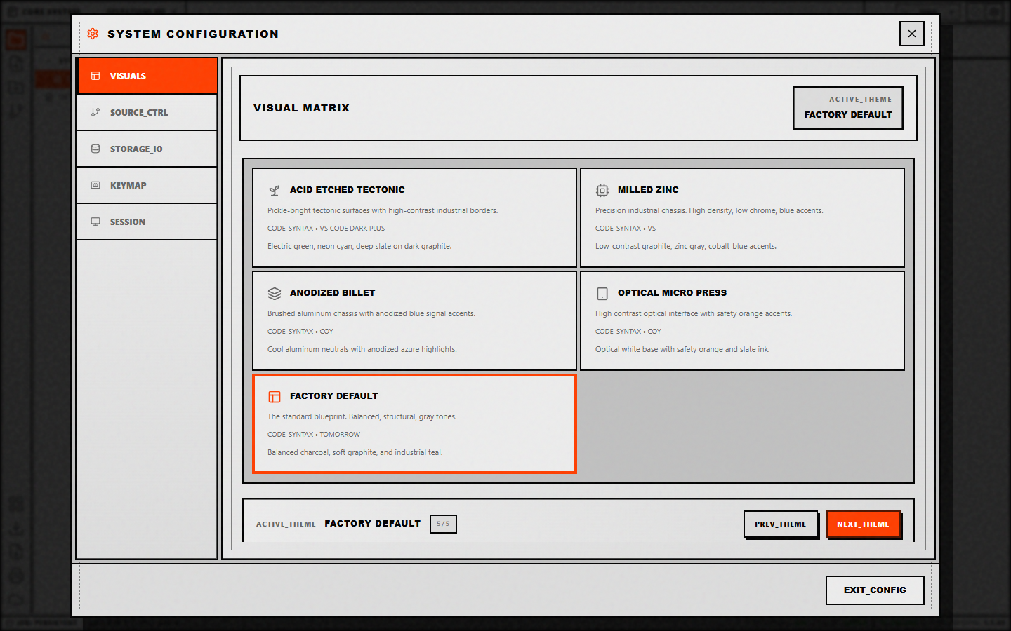 MdWrk settings visual panel with a simplified navigation experience